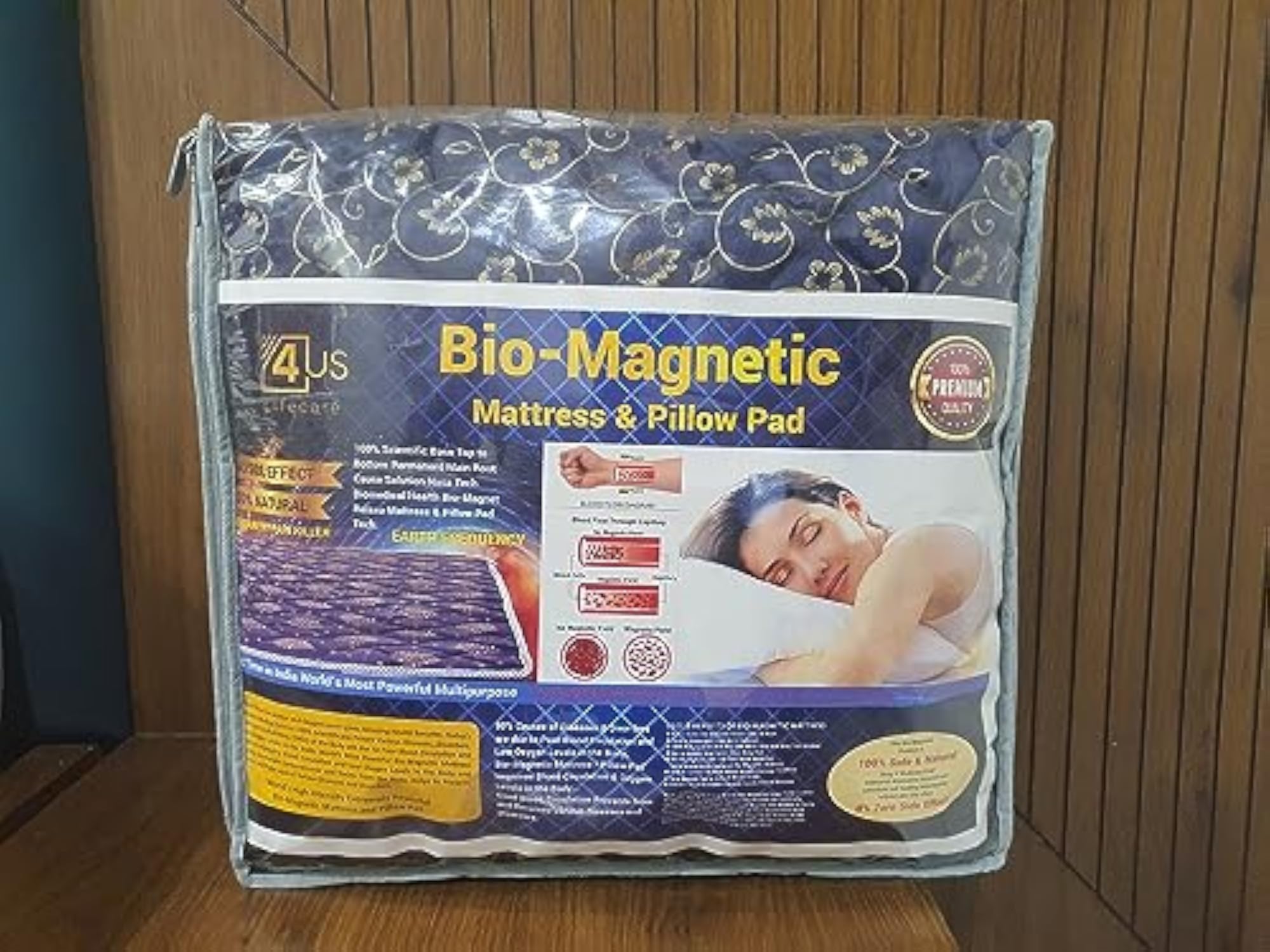 Bio Energy Magnetic Field Mattress Protector with Pillow, Grey